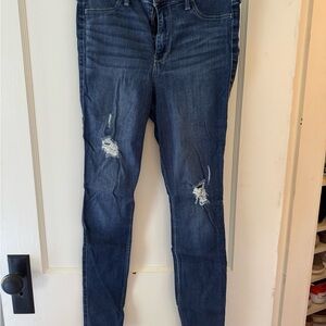 Hollister Dark Blue Skinny Jeans Hi Rise Advanced Stretch